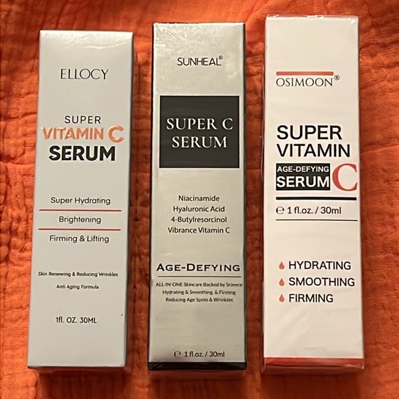 Brand New Set of 3 Super Vitamin C Serum Hydrating Brightening Firming Lifting